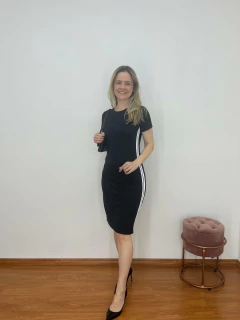 Vestido Moletinho com listras laterais - loja online