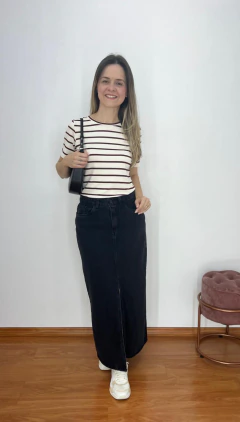 Saia Íris Preta - 100% algodão - comprar online