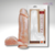 Prótese 20 x 4,7 cm sem Vibrador com Escroto e Ventosa em Silicone Maleável