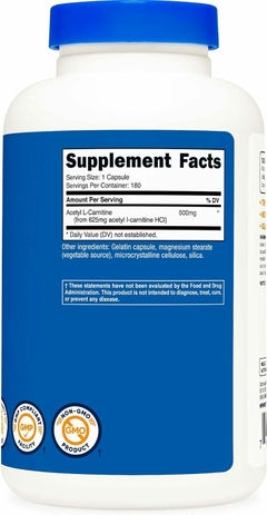 Acetyl L-carnitine 500Mg X 180 Caps. | NutriCost Usa en internet