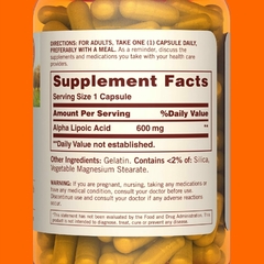 Acido Alpha Lipoico 600 Mg X 60 Cápsulas - Sundown USA - comprar online