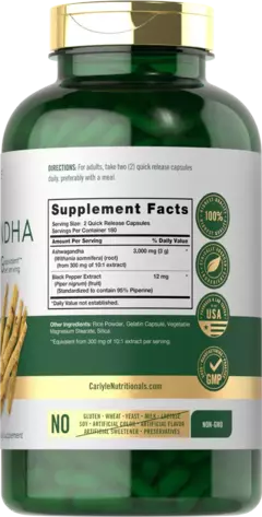 Ashwagandha Extracto Concentrado 3000mg X 360 Caps | Carlyle - comprar online