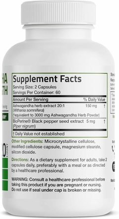 Ashwagandha 3000 Mg X 120 Caps | Bronson Usa - comprar online