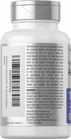 Astaxantina 10 Mg X 60 Capsulas - Horbaach - HealthCabin Suplementos Argentina