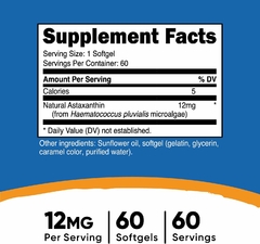 Astaxantina 12 Mg X 60 Capsulas - Nutricost - comprar online