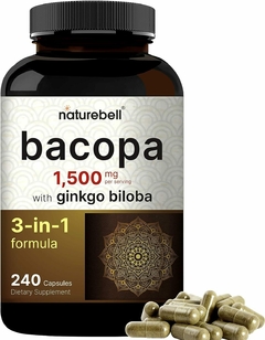 Bacopa Monnieri + Ginkgo Biloba - 1500mg x 240 Capsulas - NatureBell