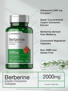 Berberine Ceylon Cinnamon | Horbaach | 2000mg X 120 Capsulas - tienda online