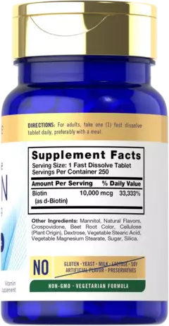 Biotin Max 10,000 Mcg - 250 Tabletas | Carlyle - comprar online