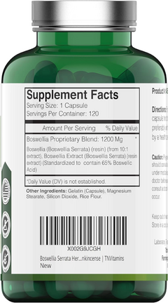 Boswellia Serrata 1200mg x 120 Capsulas | tnvitamins USA - comprar online