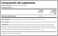 Citicolina Citicoline 1000mg X 60 Piping Rock - Concentrado - comprar online