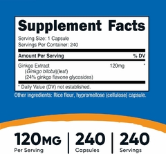 Ginkgo Biloba 120 Mg - 240 Cápsulas - NutriCost - comprar online