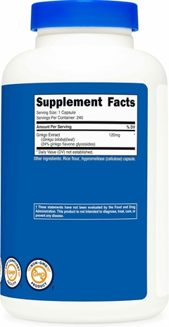 Ginkgo Biloba 120 Mg - 240 Cápsulas - NutriCost en internet