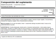 L- Lisina 1000 Mg X 100 Capsulas - Piping Rock Usa - comprar online