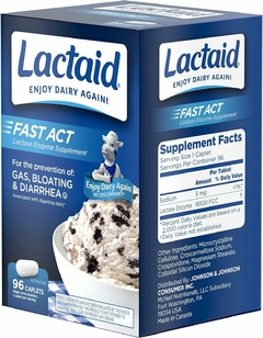 Lactaid Fast Act 96 Tabletas | Alivia Intolerancia A Lactosa - comprar online
