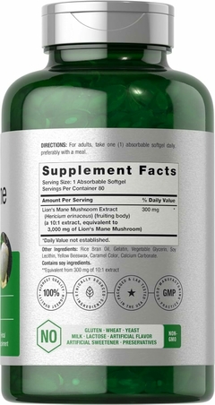 Lions Mane Mushroom 3000 Mg X 80 Capsulas - Horbaach - Melena de Leon - comprar online