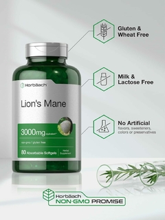 Lions Mane Mushroom 3000 Mg X 80 Capsulas - Horbaach - Melena de Leon en internet