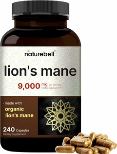 Lions Mane Mushroom 9000Mg X 240 Capsulas - NatureBell- Melena de Leon