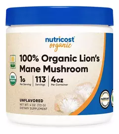 Melena de Leon en polvo | Lions Mane Mushroom | 1g x 113 Servicios - NutriCost