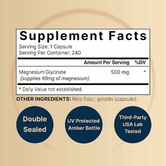 Glicinato De Magnesio | 500mg X 240 Capsulas | Naturebell - comprar online