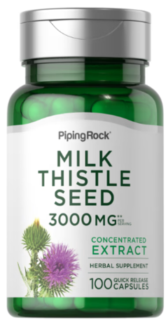 Cardo Mariano - Milk Thistle 3000mg x 100 Capsulas - Piping Rock