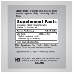 Cardo Mariano - Milk Thistle 3000mg x 200 Capsulas - Piping Rock - comprar online