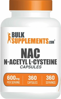 NAC 600mg - N-acetil-cisteína 360 Capsulas - BulkSupplements