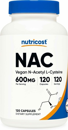 NAC 600mg - N-acetil-cisteína 120 Capsulas - NutriCost