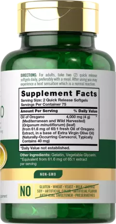 Oil Of Oregano 4000 Mg X 150 Softgels - Carlyle - Aceite de oregano - comprar online