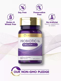 Probiotico Acidophilus 14 Strains / 8,5mg 3 Billon X 60 Caps | Carlyle - HealthCabin Suplementos Argentina