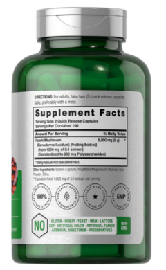 Reishi Mushroom Extract - Hongo Reishi 5000 Mg x 200 Capsulas - Horbaach - comprar online