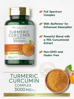 Turmeric Curcumin Complex 3000 Mg X 90 Capsulas - Carlyle - tienda online