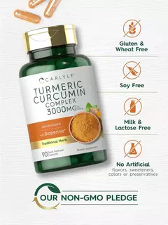 Turmeric Curcumin Complex 3000 Mg X 90 Capsulas - Carlyle - HealthCabin Suplementos Argentina
