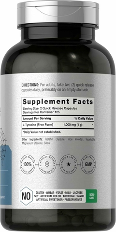 L-tirosina 1000mg X 250 Capsulas - Horbaach - comprar online