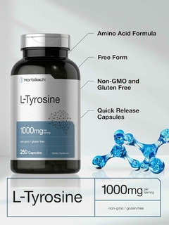 L-tirosina 1000mg X 250 Capsulas - Horbaach - HealthCabin Suplementos Argentina