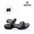 SANDALIA 2 VELCROS NEGRO CON GRAFITO (25308) - comprar online
