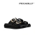SANDALIA BAJA DOBLE FAJA CON HEBILLA NEGRO CHAROL (459022) - comprar online