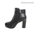 BOTA CORTA TACO CUADRADO NEGRO (CH8731345) - tienda online