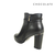 BOTA CORTA TACO CUADRADO NEGRO (CH8731345) - ModalShop