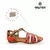 SANDALIA CON TALONERA LADRILLO CON ROSA (31416) - comprar online