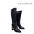 BOTA LARGA TACO CUADRADO CON CINTO Y HEBILLA NEGRO (CH25571289) - tienda online