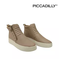 Botas Piccadilly con Plataforma y Cierre Beige