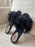 pantufa chinelo smiile pluma preta - comprar online