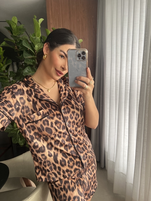 pijama americano curto onça