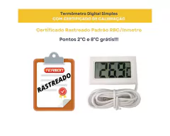 Caixa Térmica 12 litros EPS Termômetro digital Simples com Certificado de Calibração