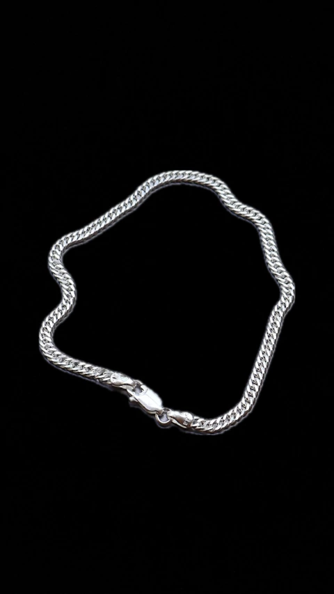 Pulseira elo duplo 2mm x 21cm - Prata Legítima 925