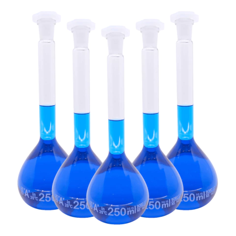 Balão Volumétrico com Rolha de Polietileno 250mL (5 Unidades)