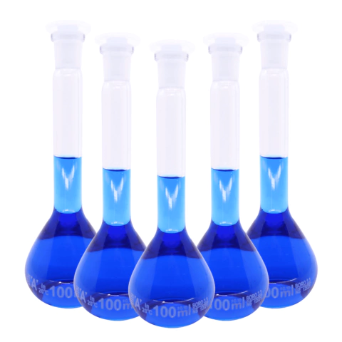 Balão Volumétrico com Rolha de Polietileno 100mL ( Caixa com 5 Unidades)