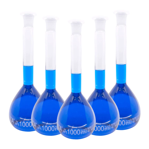 Balão Volumétrico com Rolha de Polietileno 1000mL (5 Unidades)