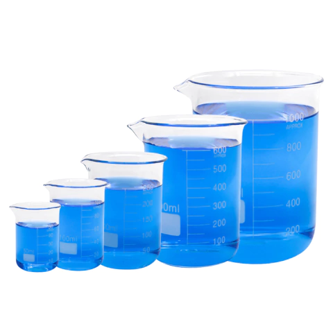 Kit Becker de Vidro Graduado Forma Baixa 50, 100, 250, 400, 600 e 1000mL