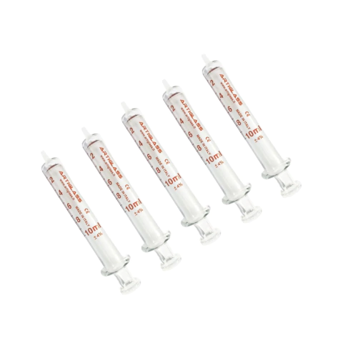 Seringa de Vidro Bico de Vidro Luer Slip 10mL (5 Unidades)